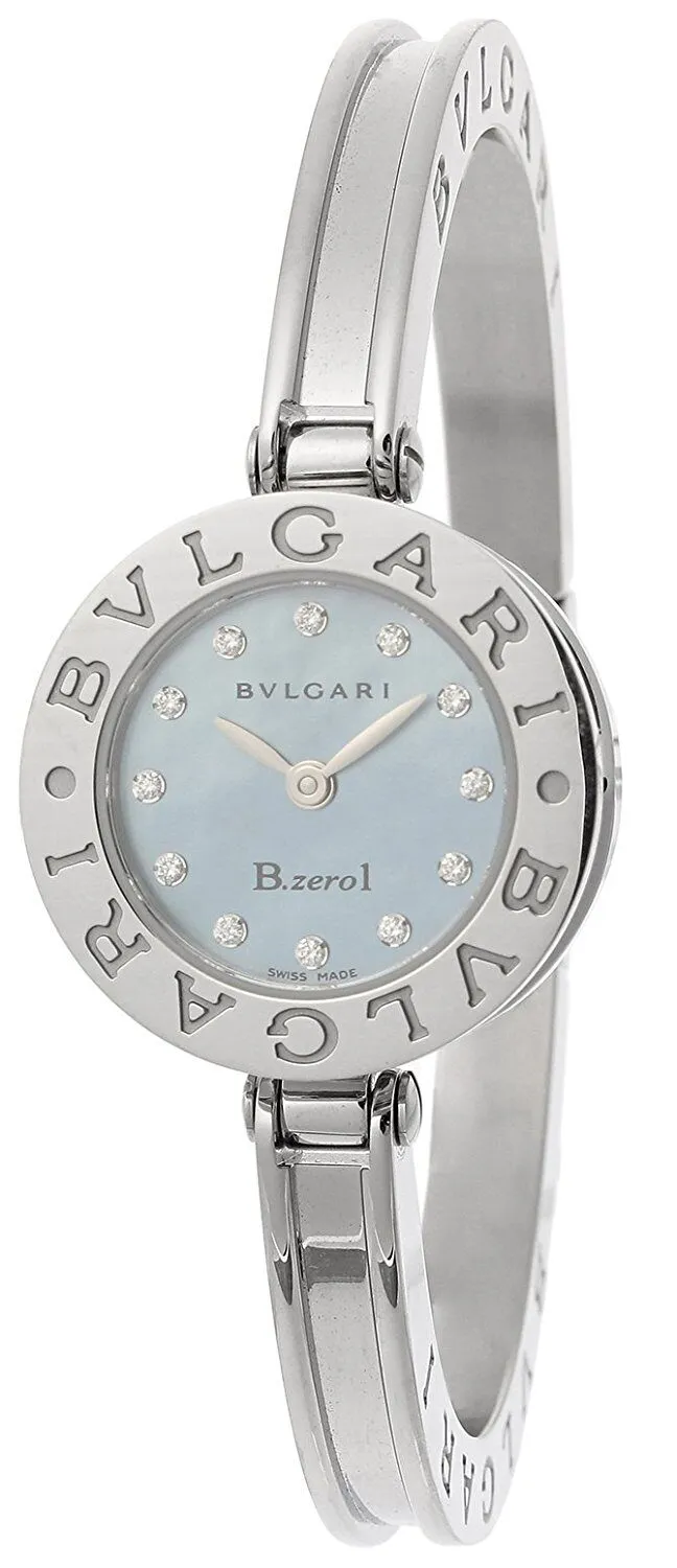 Bvlgari B.zero1 Blue Mother of Pearl Dial Stainless Steel Bangle Bracelet Ladies Watch 101071