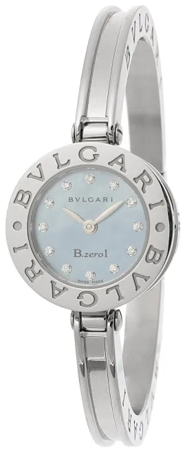 Bvlgari B.zero1 Mother of Pearl Dial Stainless Steel Bangle Bracelet Ladies Watch 101079
