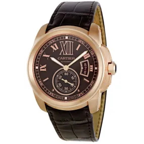 Cartier Calibre De Cartier Automatic 18kt Rose Gold Men's Watch W7100007