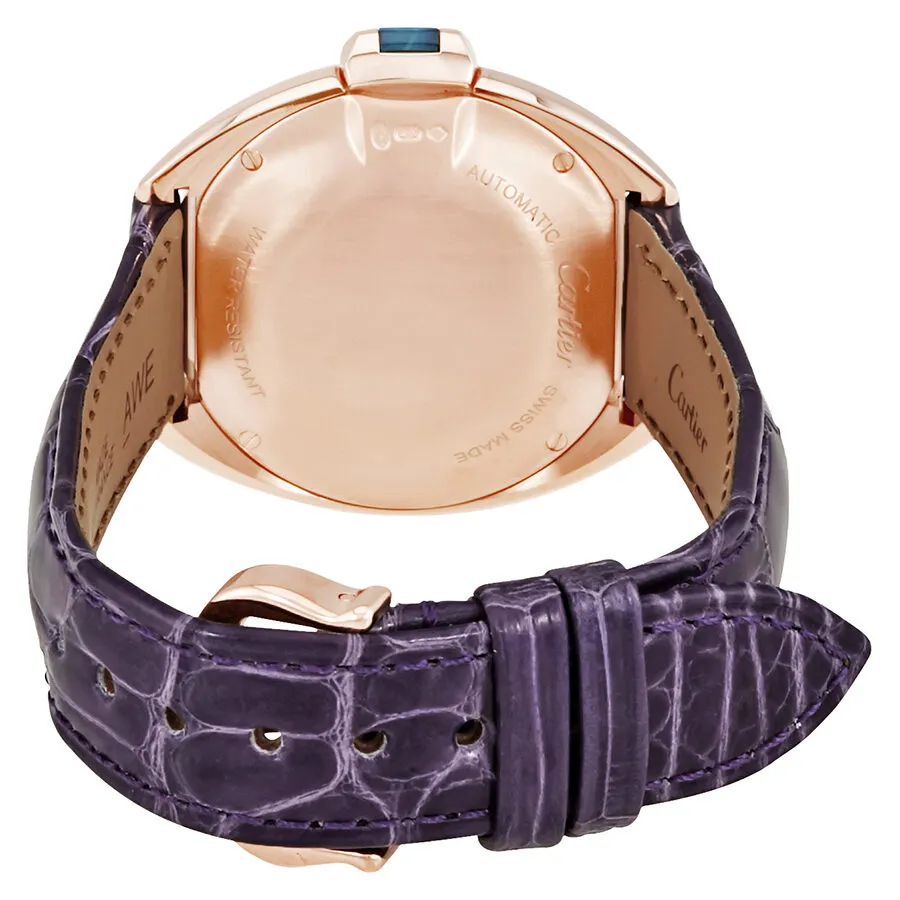 Cartier Cle 18kt Rose Gold Automatic Flinque Sunray Dial Ladies Watch WJCL0031