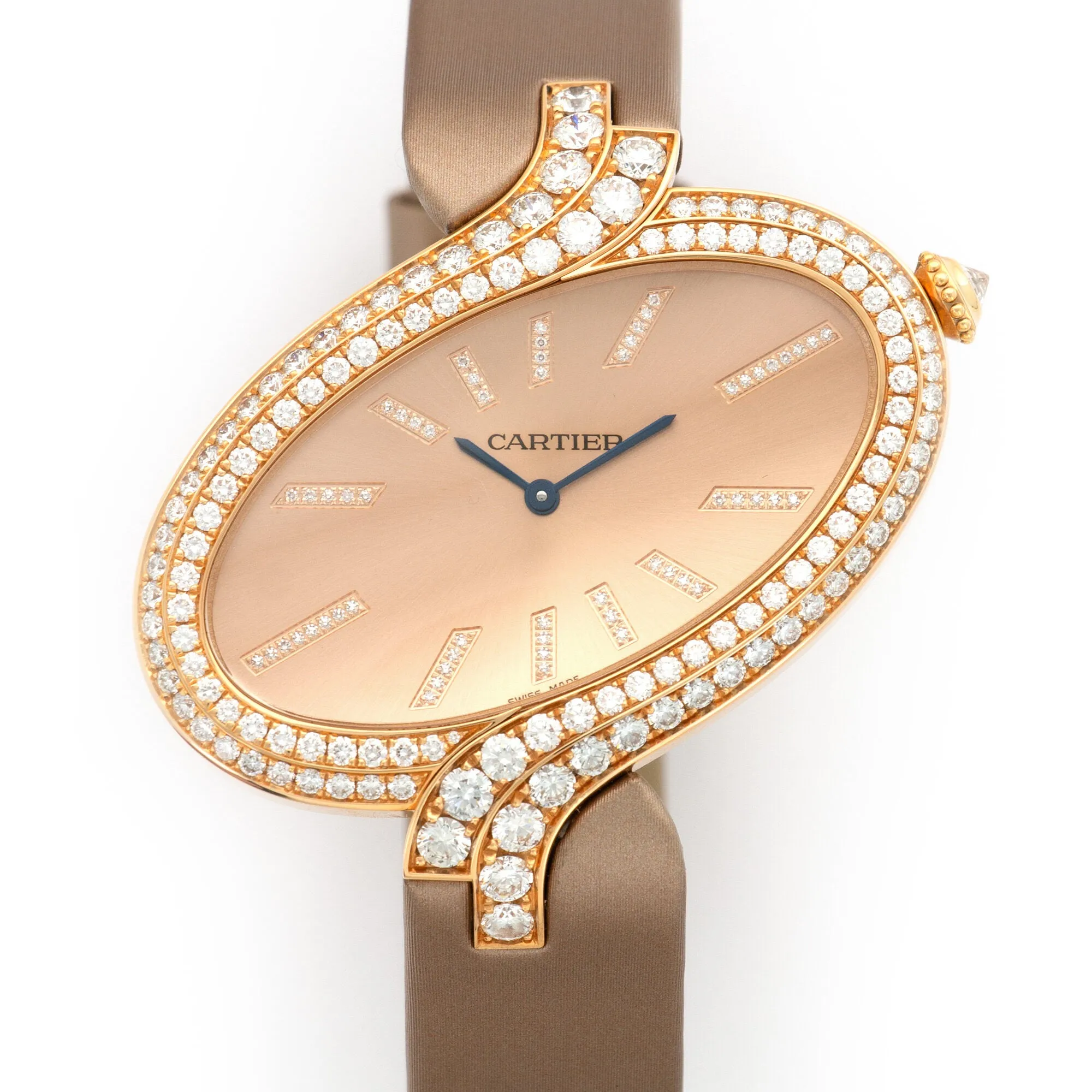 Cartier Delices Brushed Pink Gold Dial Ladies Watch WG800020