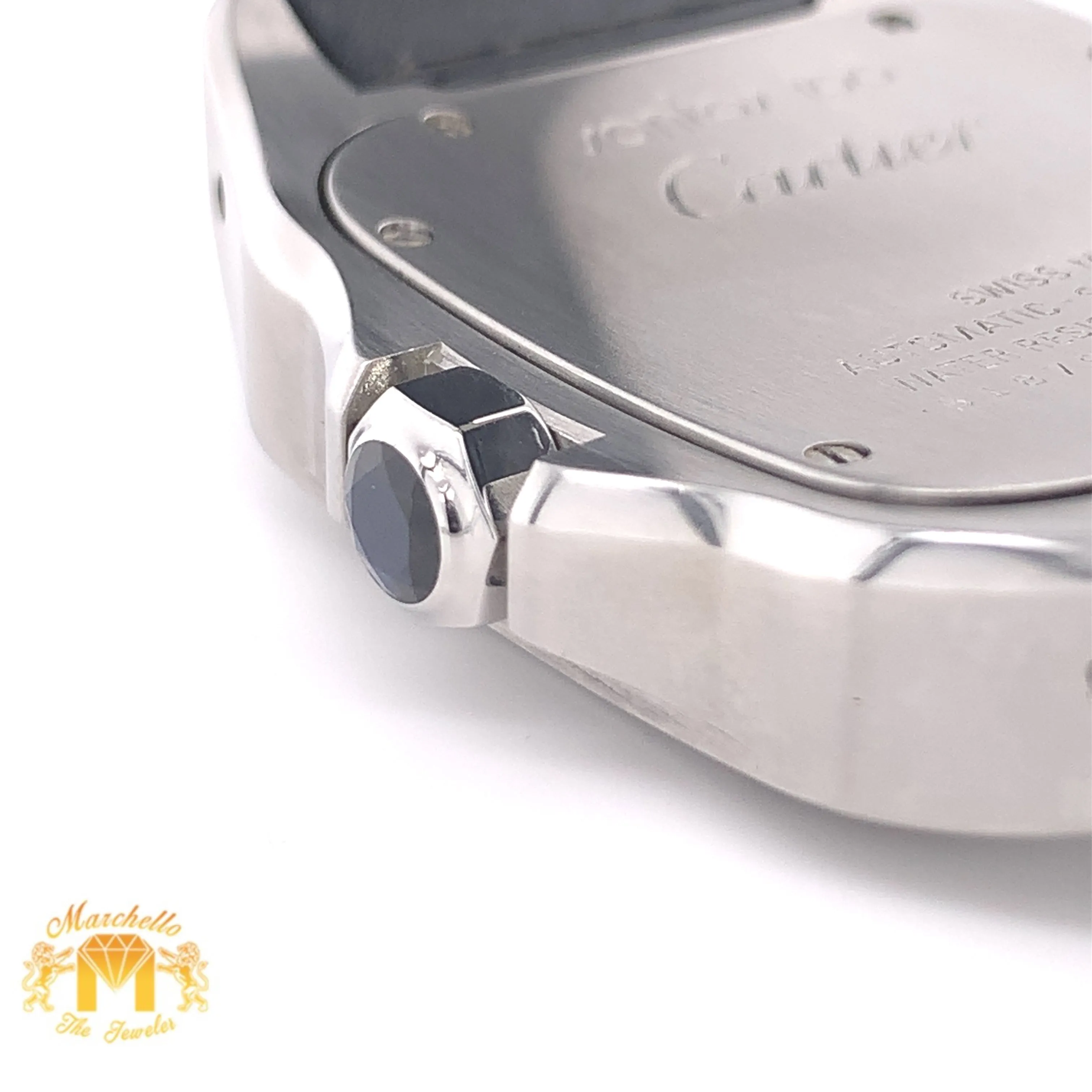 Cartier Santos 100 Watch (40 mm, stainless steel, leather band)