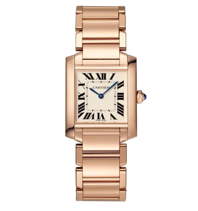 Cartier Tank Francaise Silver Dial 18kt Rose Gold Ladies Watch WGTA0030