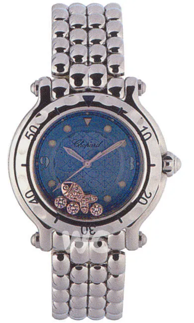 Chopard Happy Beach Diamond Fish Steel Blue Ladies Watch 27/8925