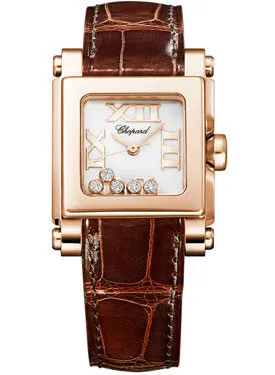 Chopard Happy Sport II Diamond White Dial 18 kt Rose Gold Ladies Watch 275349-5001