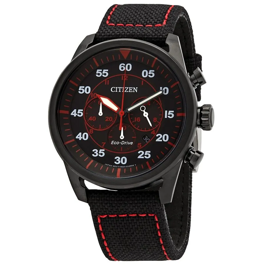 Citizen Avion Chronograph Quartz Black Dial Men's Watch CA4215-12E