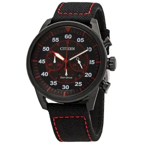 Citizen Avion Chronograph Quartz Black Dial Men's Watch CA4215-12E
