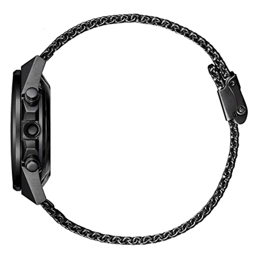 Citizen Mens Quartz Black Dial Band Stainless Steel Mesh Bracelet Chronograph Watch - CX0005-78E