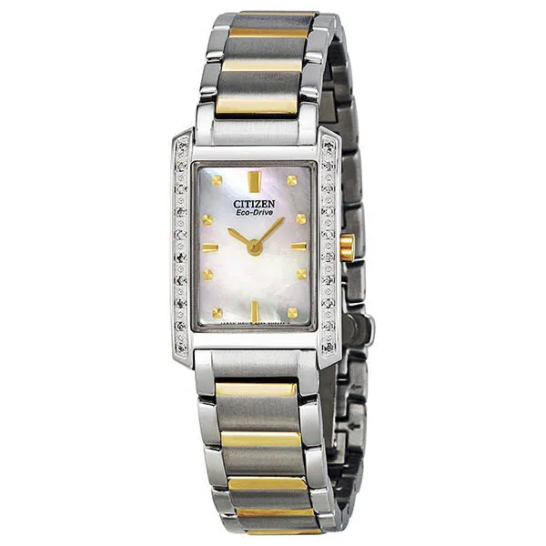 Citizen Palidoro Eco-Drive Diamond Mother of Pearl Dial Two-Tone Stainless Steel Ladies Watch EX1134-59D