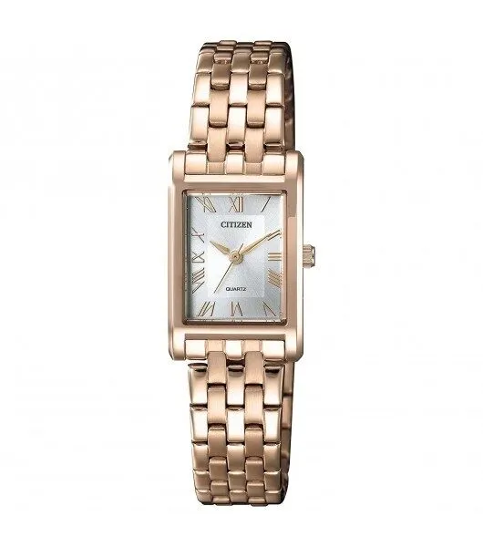 Citizen Quartz Silver Dial Ladies Rose Gold-tone Watch EJ6123-56A