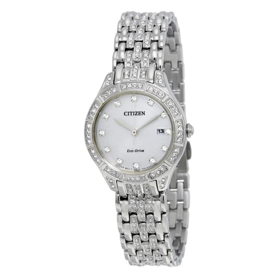 Citizen Silhouette Crystal Silver Dial Ladies Watch EW2320-55A