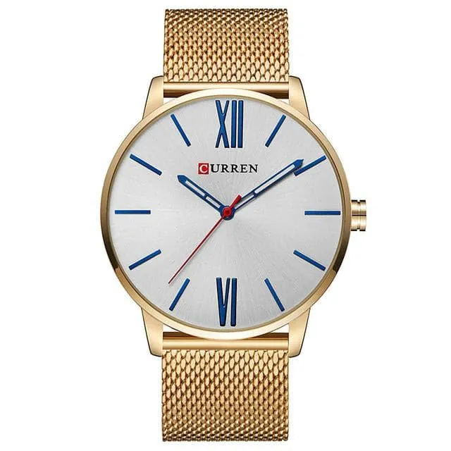 CURREN Men's Luxury Stainless Steel Waterproof Quartz Sports Watch