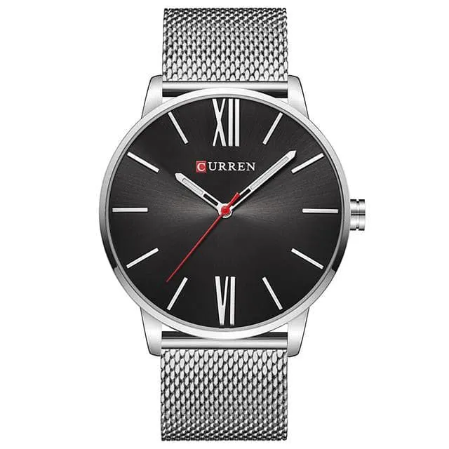 CURREN Men's Luxury Stainless Steel Waterproof Quartz Sports Watch