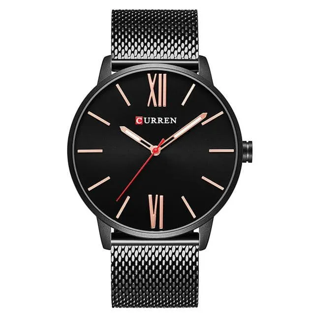 CURREN Men's Luxury Stainless Steel Waterproof Quartz Sports Watch