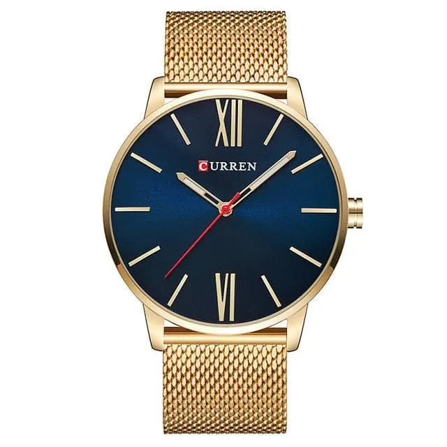 CURREN Men's Luxury Stainless Steel Waterproof Quartz Sports Watch