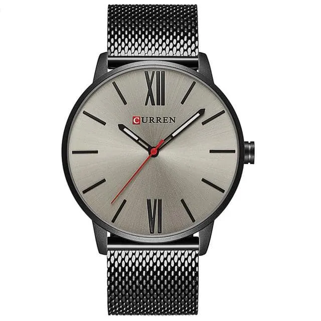 CURREN Men's Luxury Stainless Steel Waterproof Quartz Sports Watch