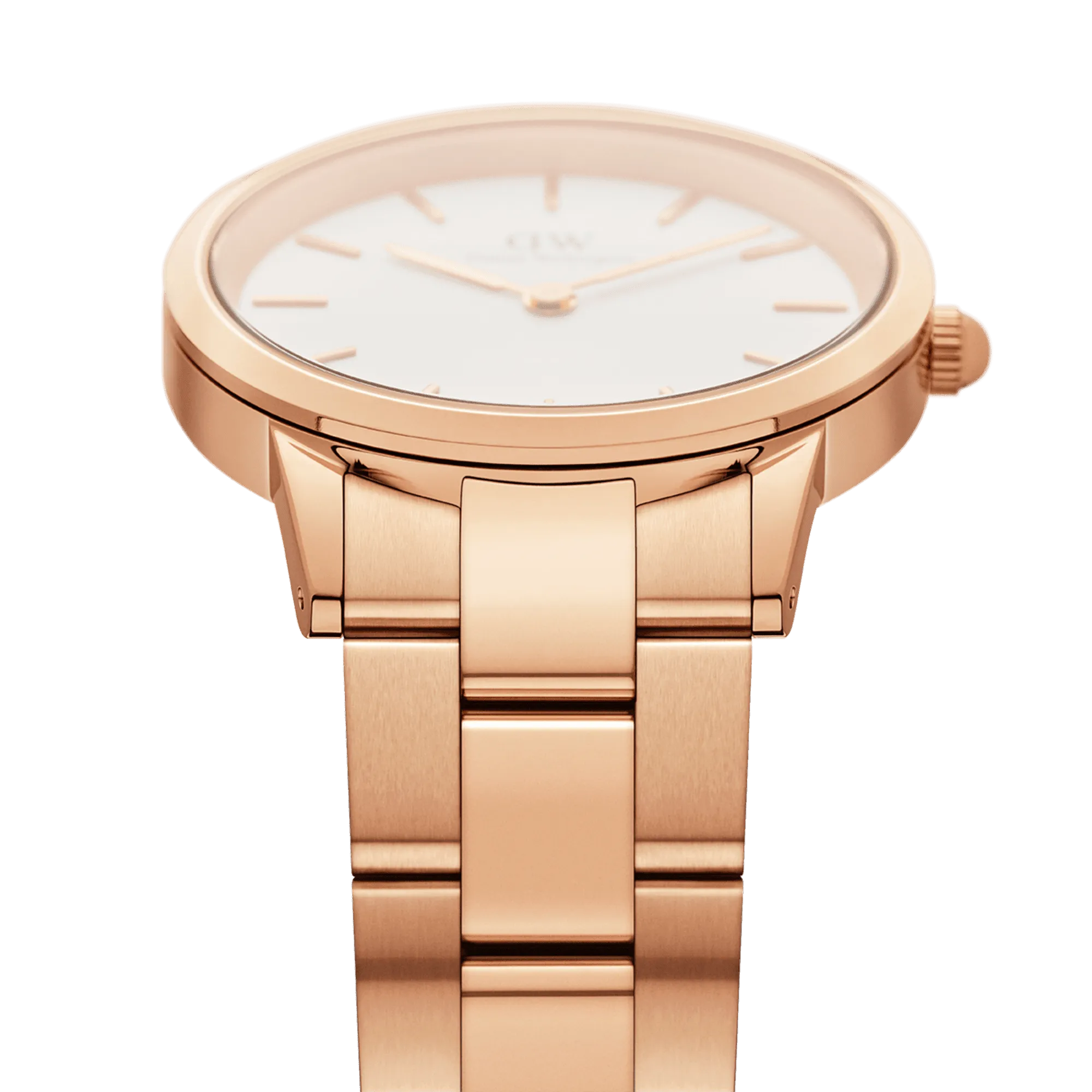 Daniel Wellington Iconic Link 36 Rose Gold & White Watch