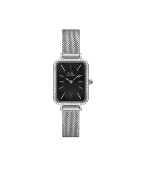 Daniel Wellington Quadro 20x26 Bezel Mesh Black Mother of Pearl Silver Watch