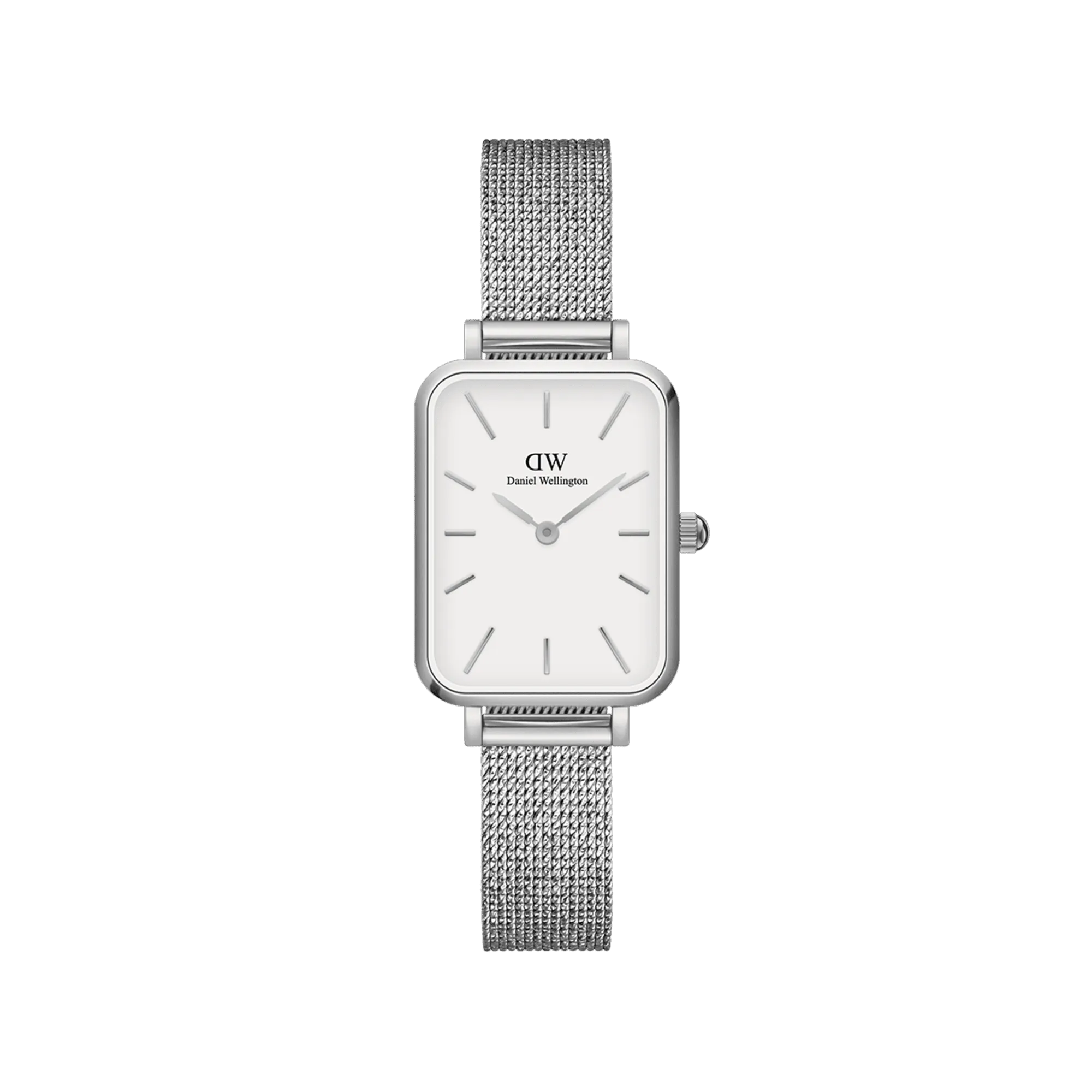 Daniel Wellington Quadro 20X26 Pressed Sterling Silver & White Watch