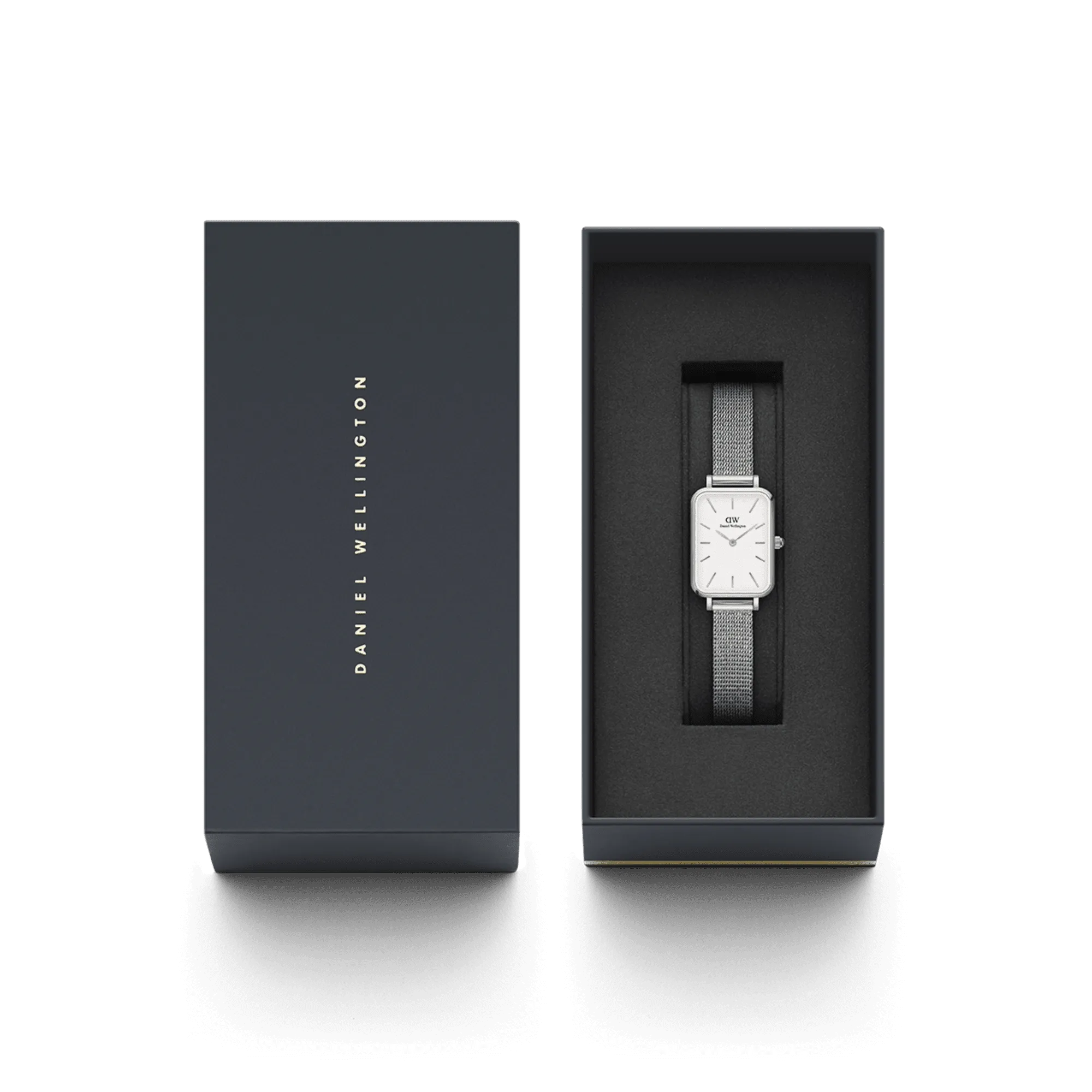 Daniel Wellington Quadro 20X26 Pressed Sterling Silver & White Watch