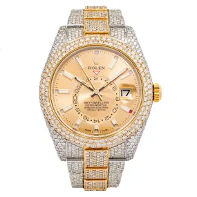 Diamond Rolex Two-Tone Rolex Sky-Dweller 23ctw
