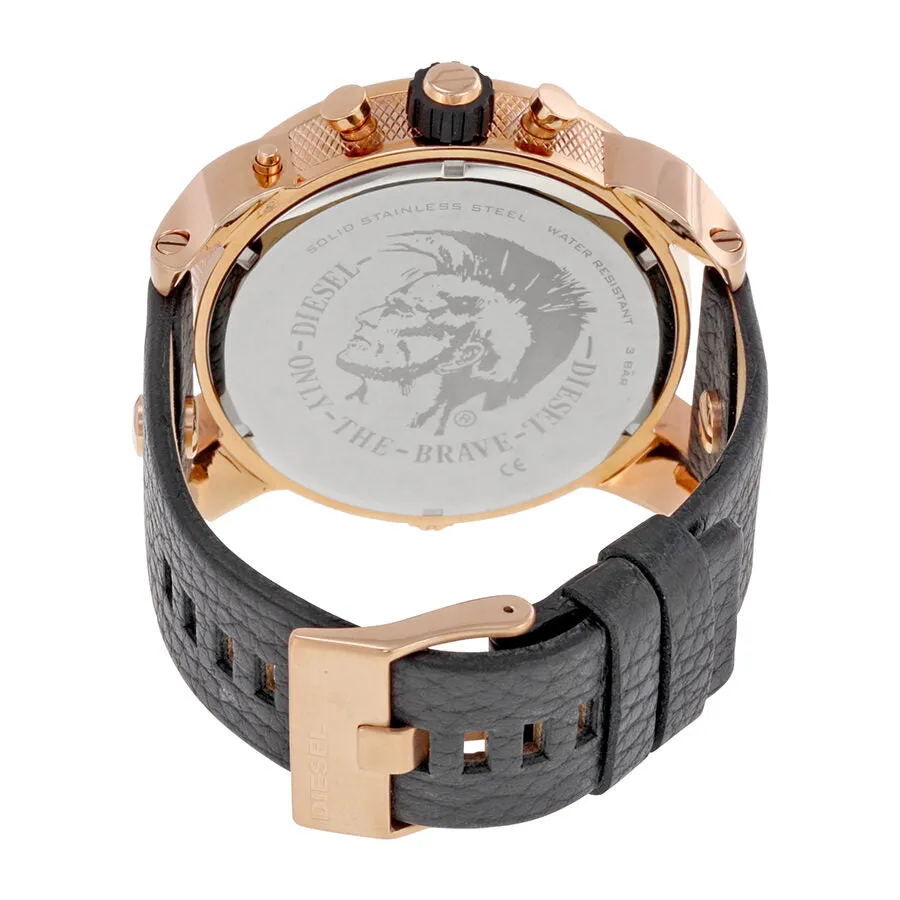 Diesel My Daddy Four Time Zone Dial Black Leather Men's Watch DZ7261