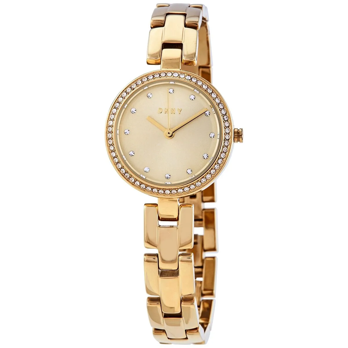 DKNY City Link Quartz Crystal Gold Dial Ladies Watch NY2825