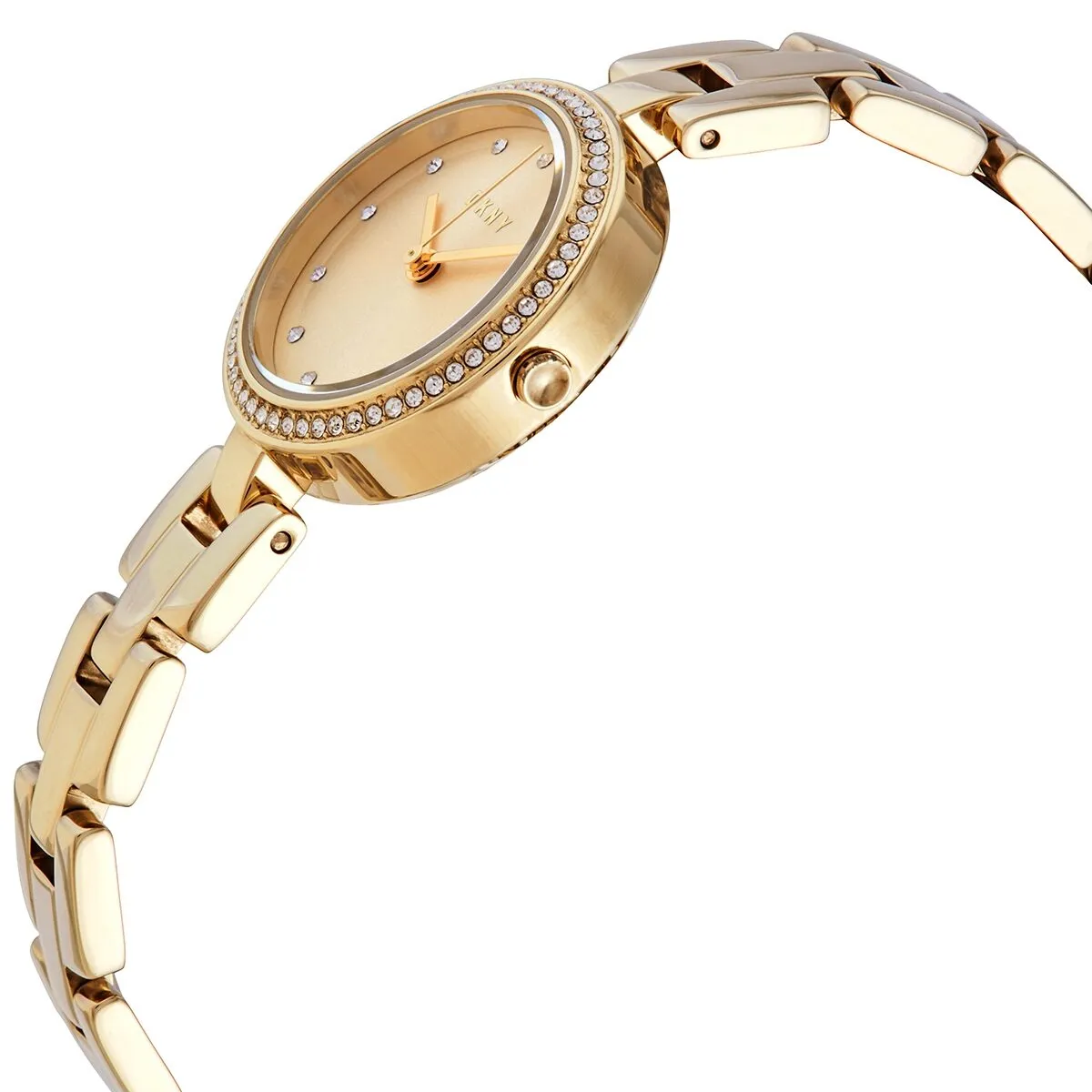 DKNY City Link Quartz Crystal Gold Dial Ladies Watch NY2825