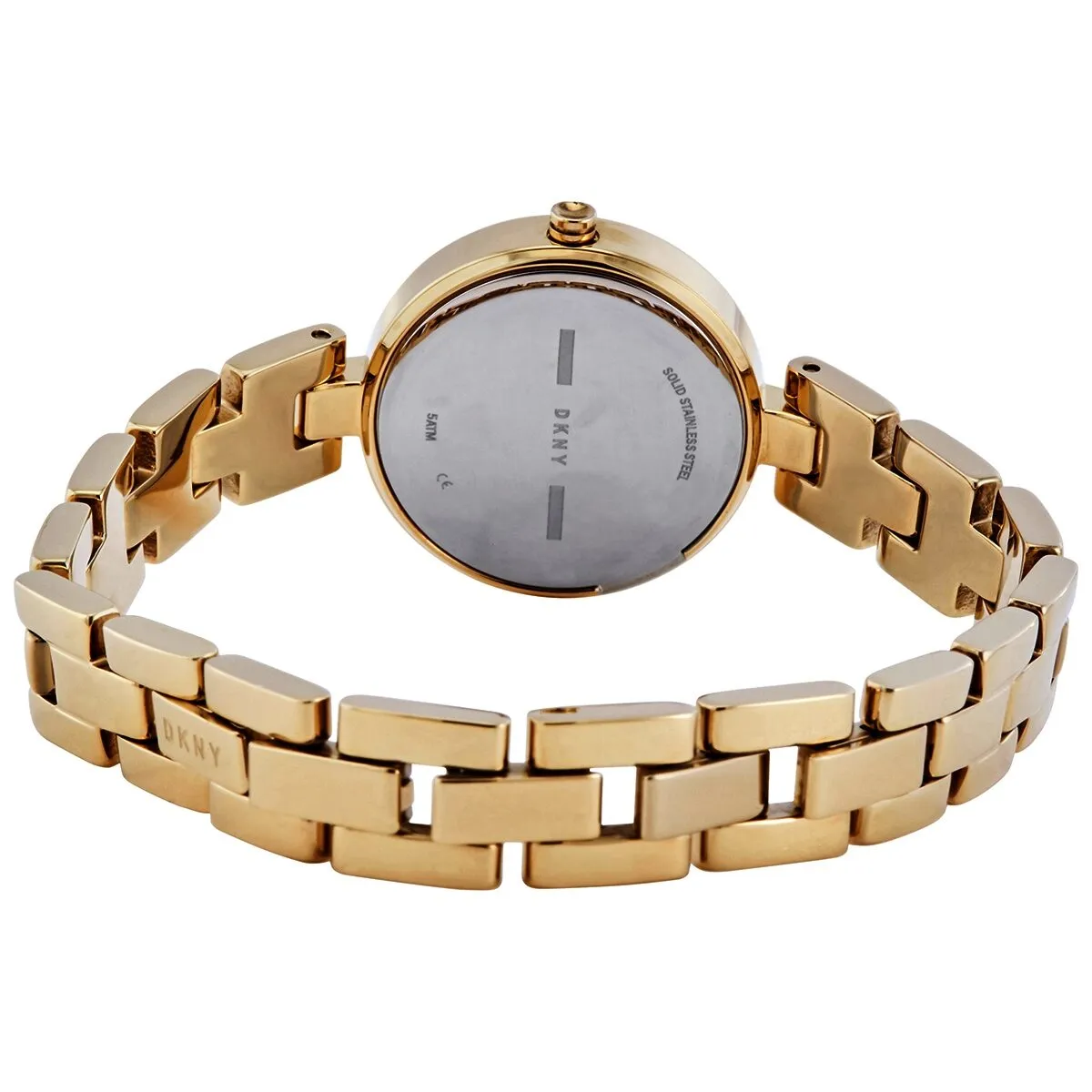 DKNY City Link Quartz Crystal Gold Dial Ladies Watch NY2825