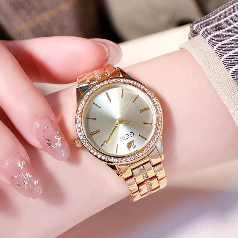 Fashion diamond trendy watch temperament wild waterproof women's watcehes