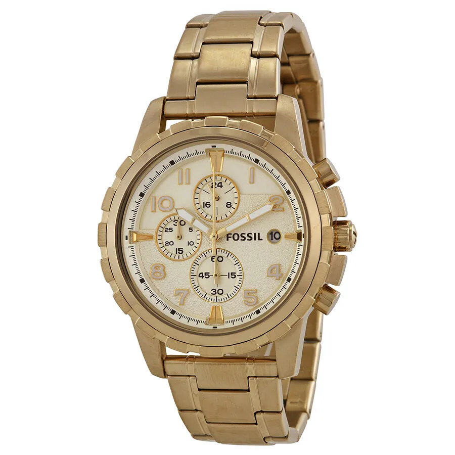 Fossil Dean Chronograph Champagne Dial Gold-tone Men's Watch FS4867