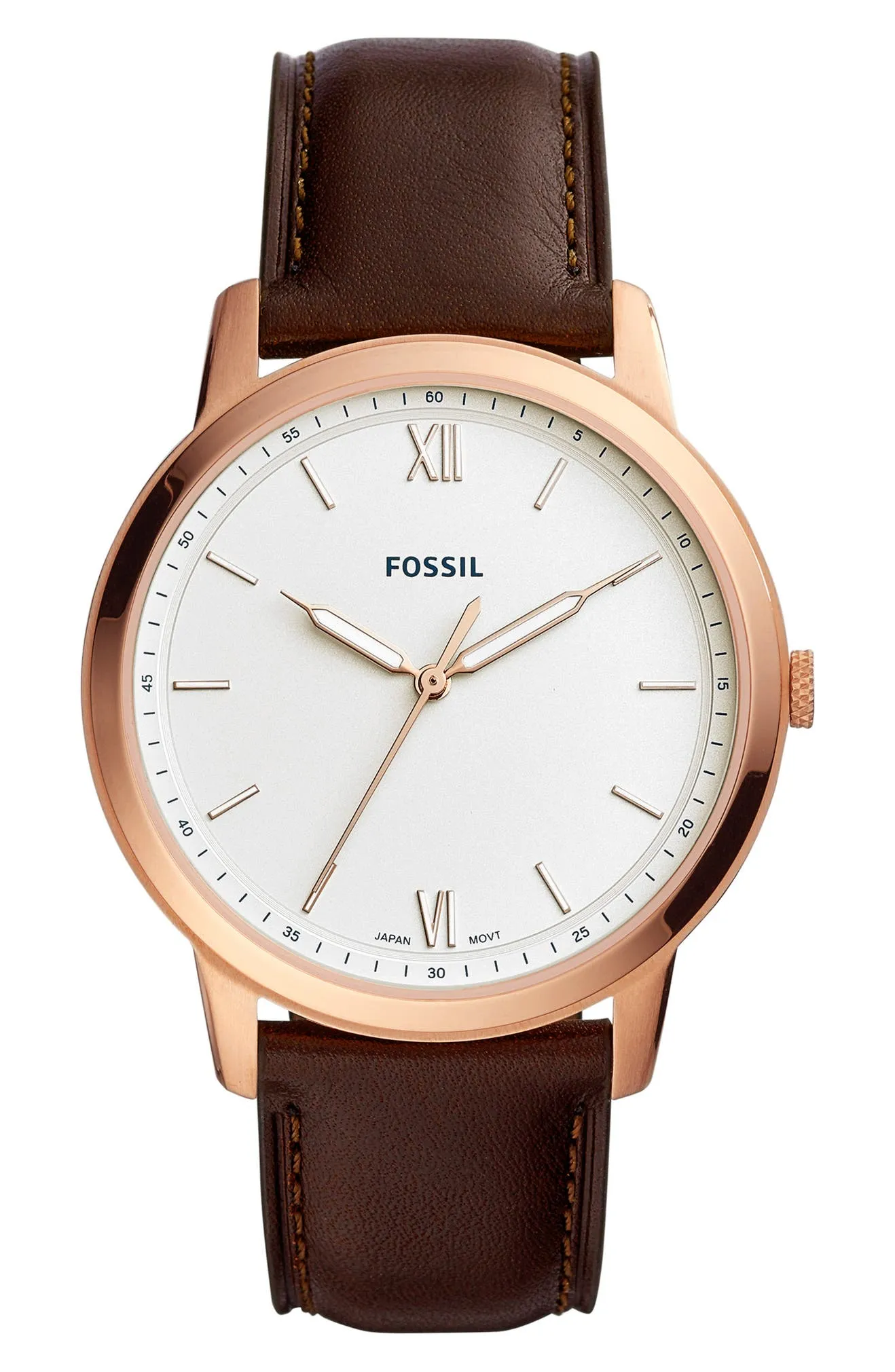 Fossil FS5463 Minimalist Leather Men Watches Lexor Miami