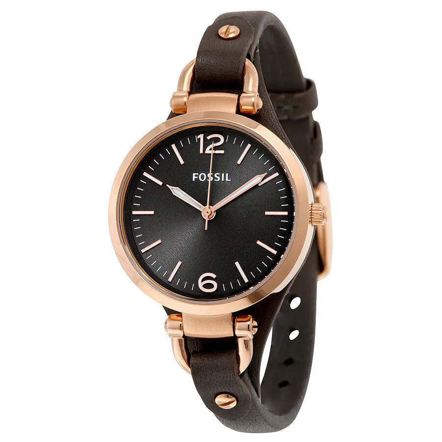 Fossil Georgia Grey Dial Grey Leather Ladies Watch ES3077