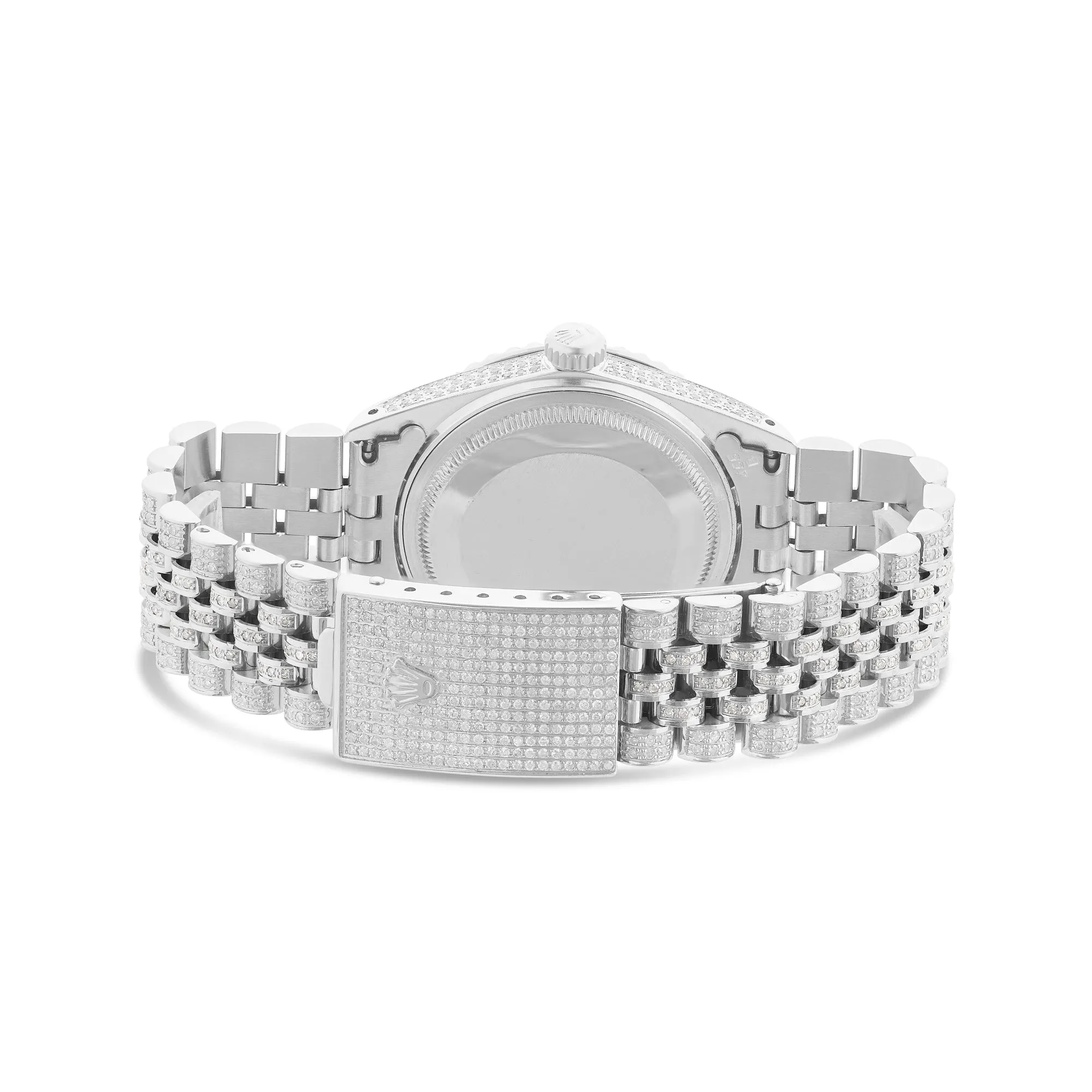 Full Diamond White Gold 36MM Rolex DateJust Silver Diamond Dial