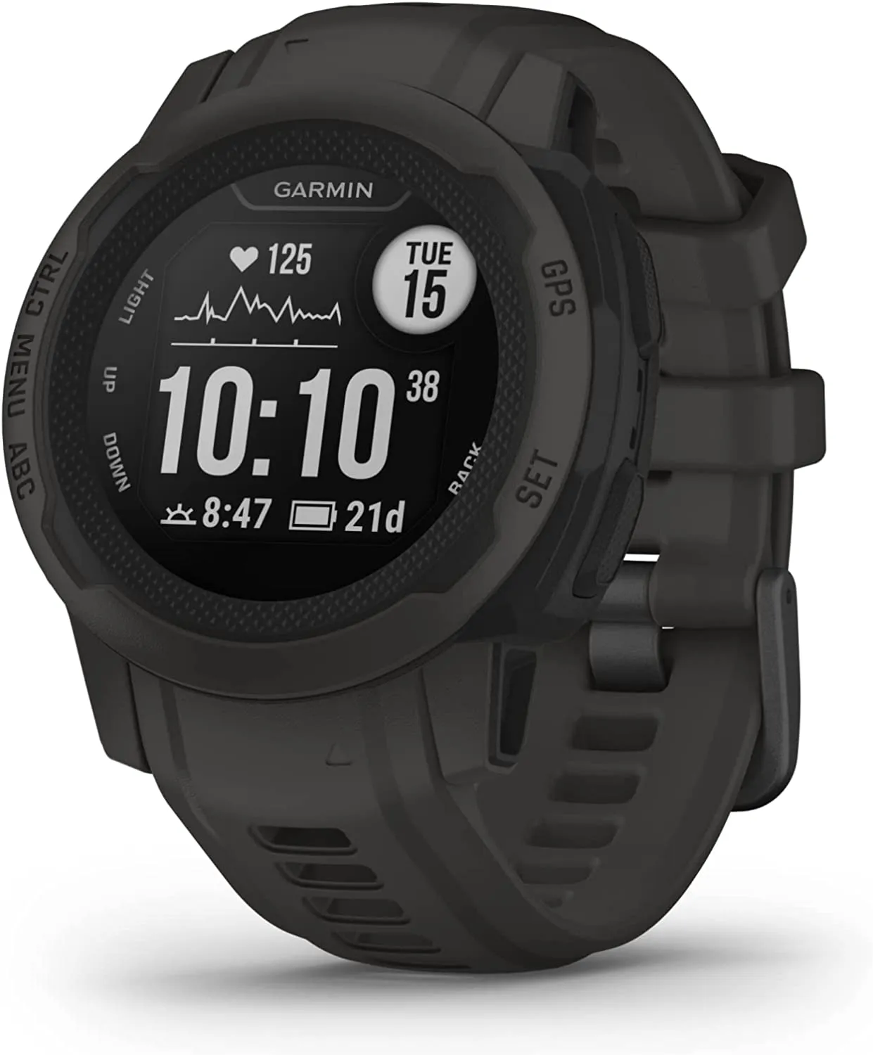 Garmin 010-02064-00 Instinct, Rugged Outdoor Watch with GPS, Features Glonass and Galileo, Heart Rate Monitoring and 3-Axis Compass, Graphite