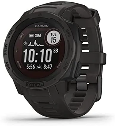 Garmin 010-02064-00 Instinct, Rugged Outdoor Watch with GPS, Features Glonass and Galileo, Heart Rate Monitoring and 3-Axis Compass, Graphite