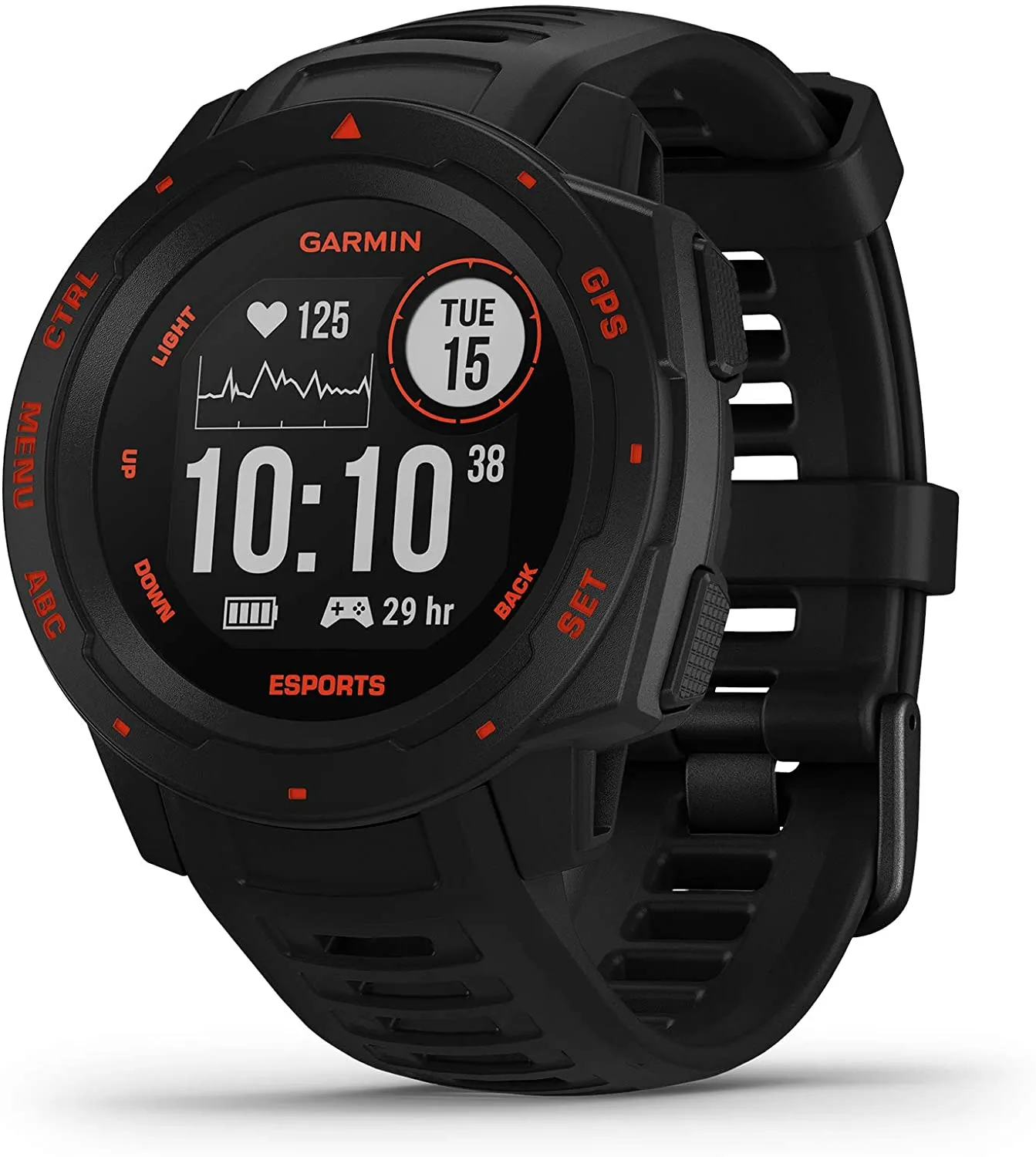 Garmin 010-02064-00 Instinct, Rugged Outdoor Watch with GPS, Features Glonass and Galileo, Heart Rate Monitoring and 3-Axis Compass, Graphite