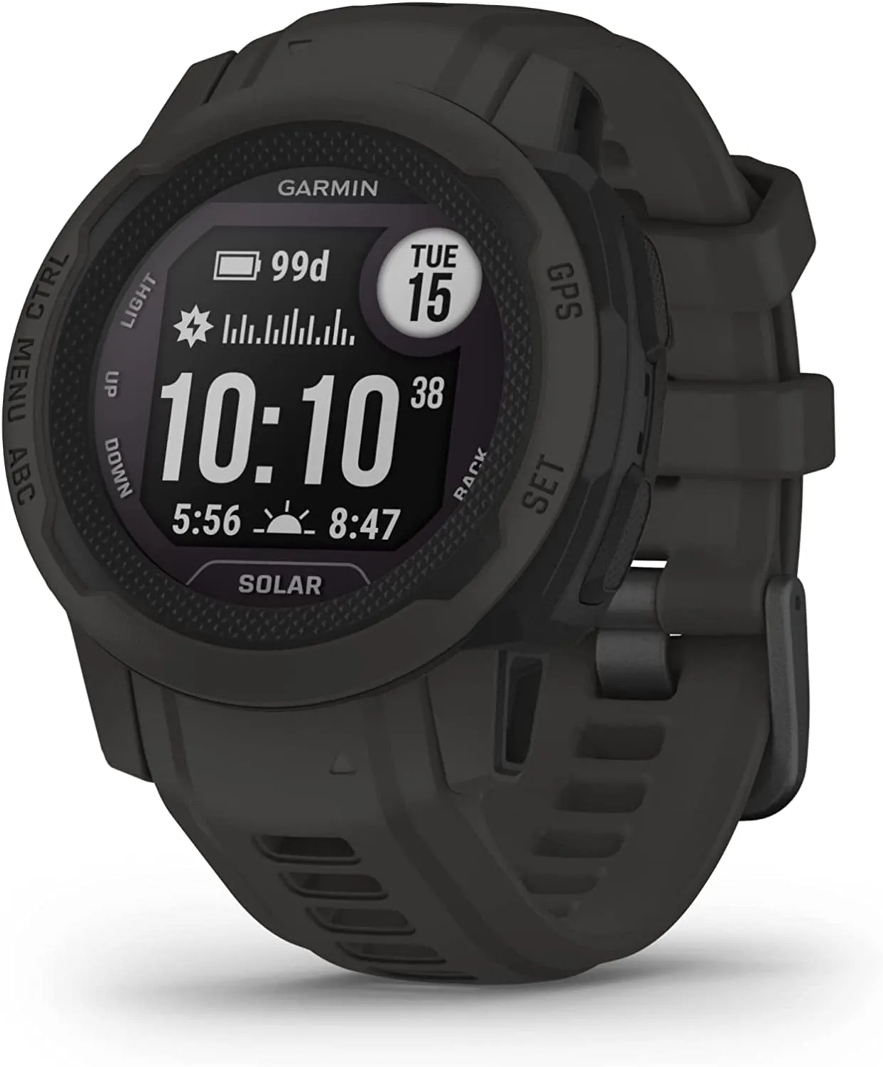 Garmin 010-02064-00 Instinct, Rugged Outdoor Watch with GPS, Features Glonass and Galileo, Heart Rate Monitoring and 3-Axis Compass, Graphite