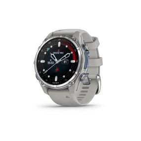 Garmin Descent Mk3 – 43 mm Stainless Steel with Fog Gray Silicone Band Watch-Style Dive Computer (010-02753-03)