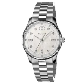 Gucci Ladies G-Timeless 29mm MOP Diamond Dot Dial Quartz Ladies Watch YA1265064