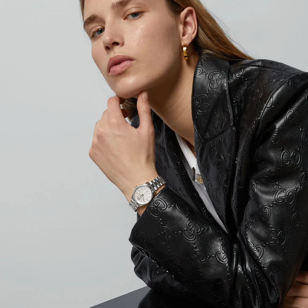 Gucci Ladies G-Timeless 29mm MOP Diamond Dot Dial Quartz Ladies Watch YA1265064