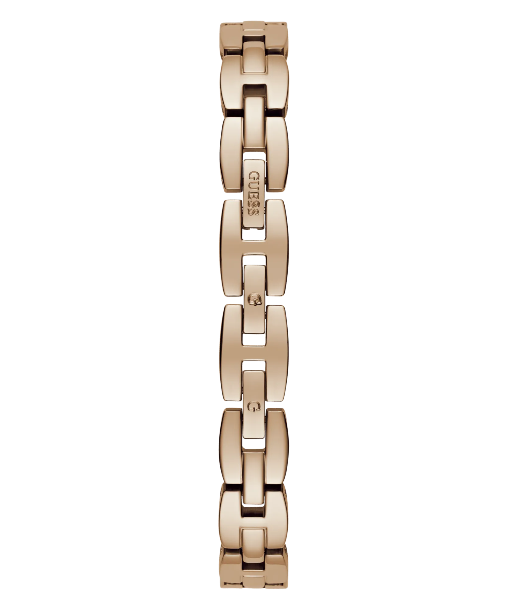 Guess Adorn Polished Rose Gold Tone Case With Crystals Sunray Silver Dial And Polished Rose Gold Tone Bracelet With Adjustable G Links GW0682L3