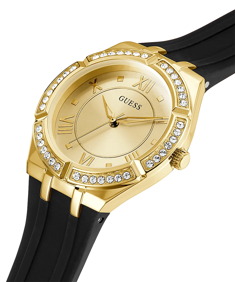 Guess Gold Cosmo Black Strap Women's Watch GW0034L1