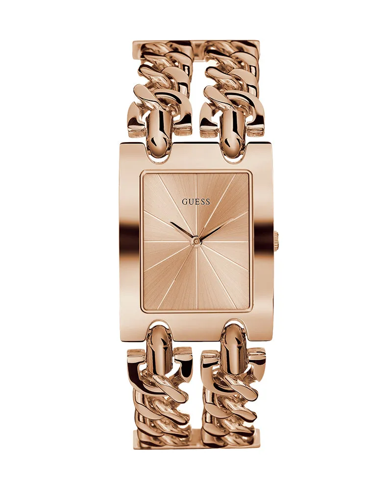 Guess Rectangular Rose Gold Women's Watch W1117L3