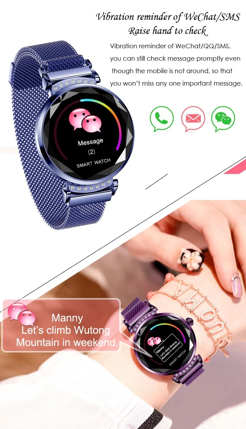 H2 Women Smart Bracelet - Fashionable Watch with Female Health Features