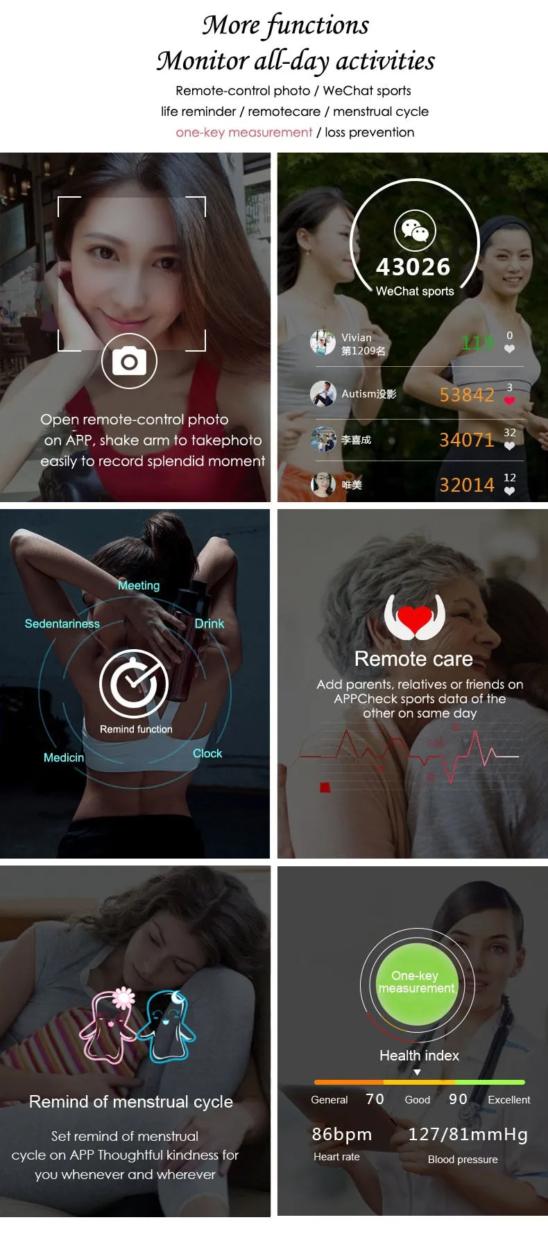 H2 Women Smart Bracelet - Fashionable Watch with Female Health Features