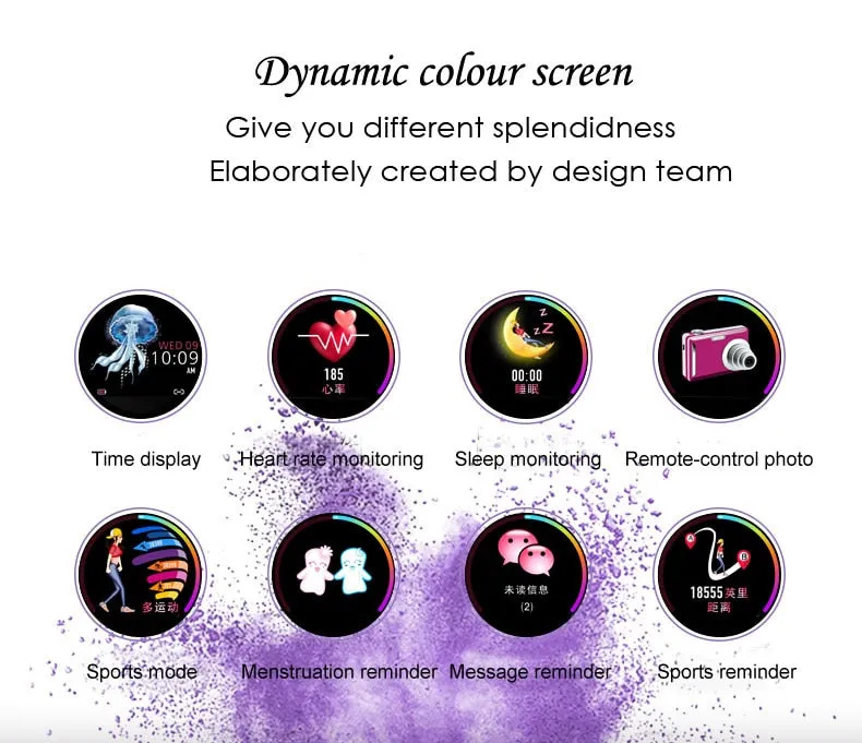H2 Women Smart Bracelet - Fashionable Watch with Female Health Features