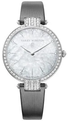 Harry Winston Premier Diamond Mother of Pearl Dial White Gold Ladies Watch PRNQHM36WW001
