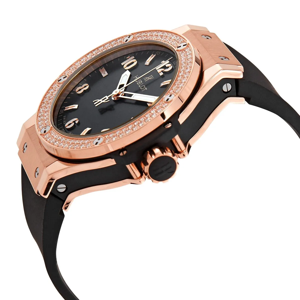 Hublot Big Bang 18kt Rose Gold Black Dial Black Rubber Unisex Watch 361.PX.1280.RX.1104
