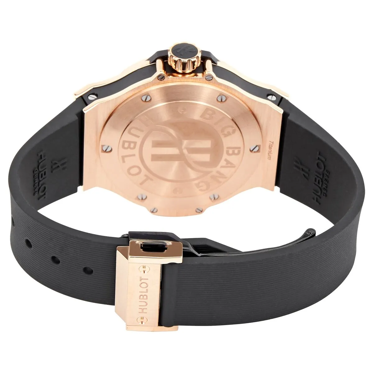 Hublot Big Bang 18kt Rose Gold Black Dial Black Rubber Unisex Watch 361.PX.1280.RX.1104